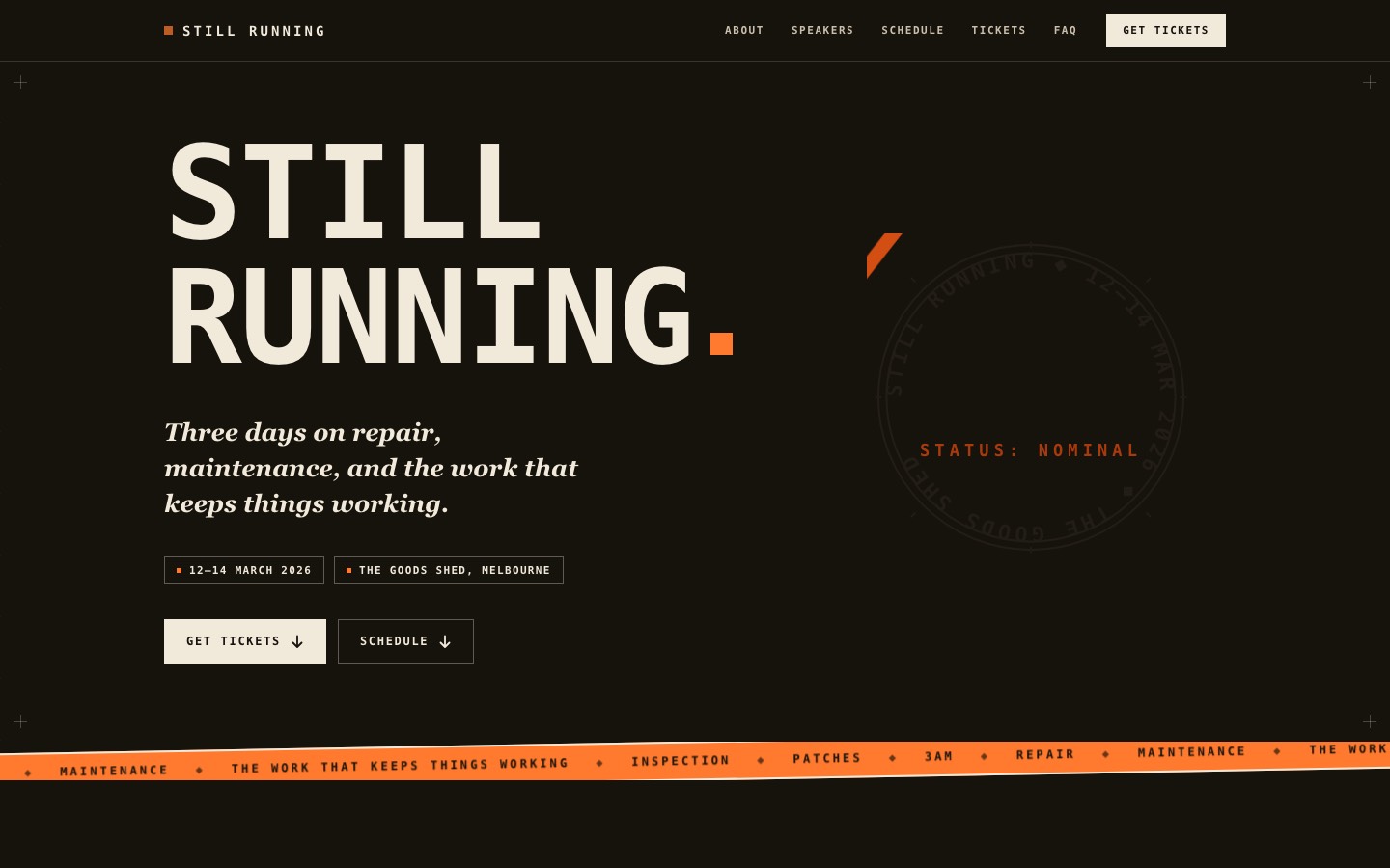 Still Running site built by DeepSeek V4 Flash